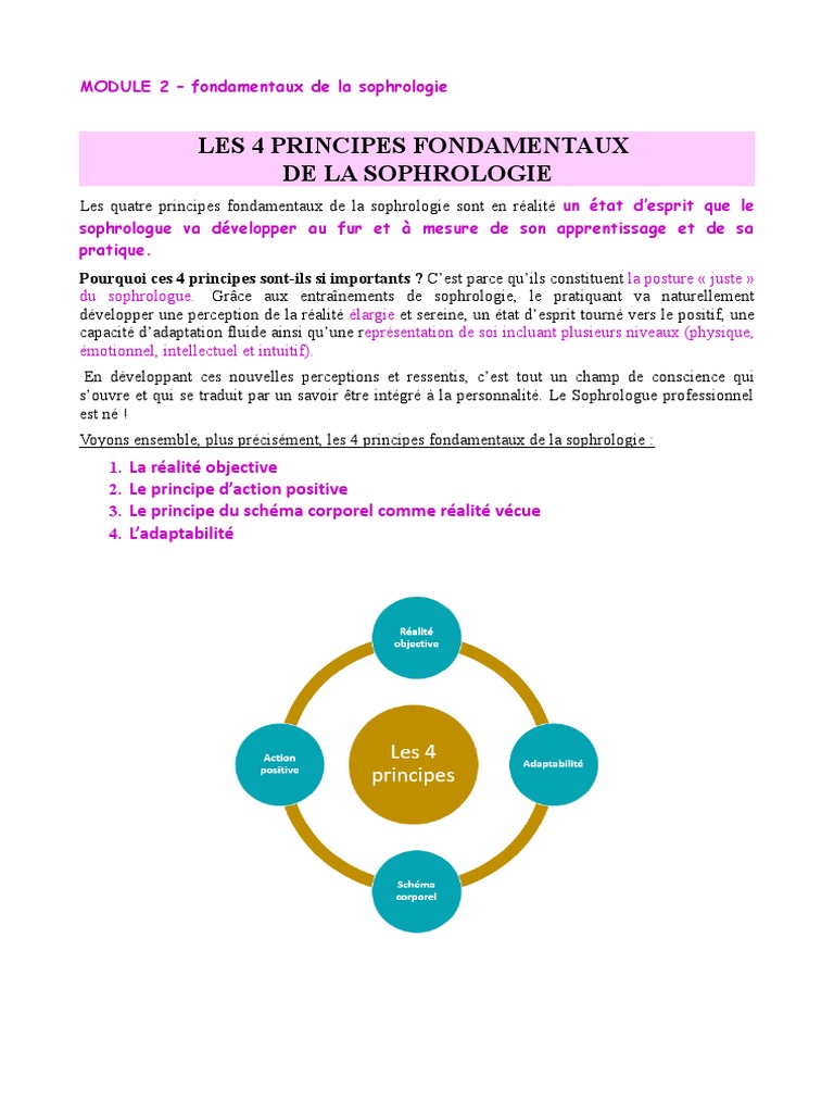 Que Signifie Principe Du Schéma Corporel Comme Réalité Vécu MODULE 2 - Sophrologie | PDF | Conscience | Sommeil