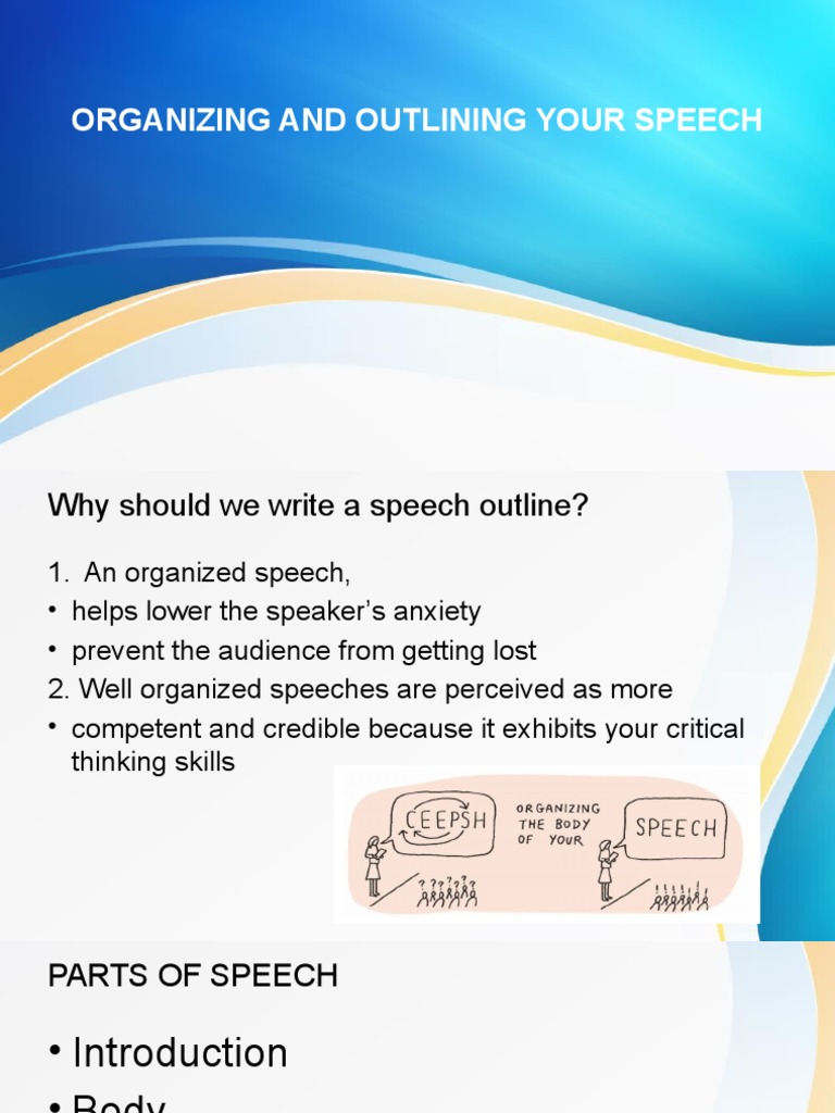 Organizing And Outlining Your Speech Pdf Human Communication