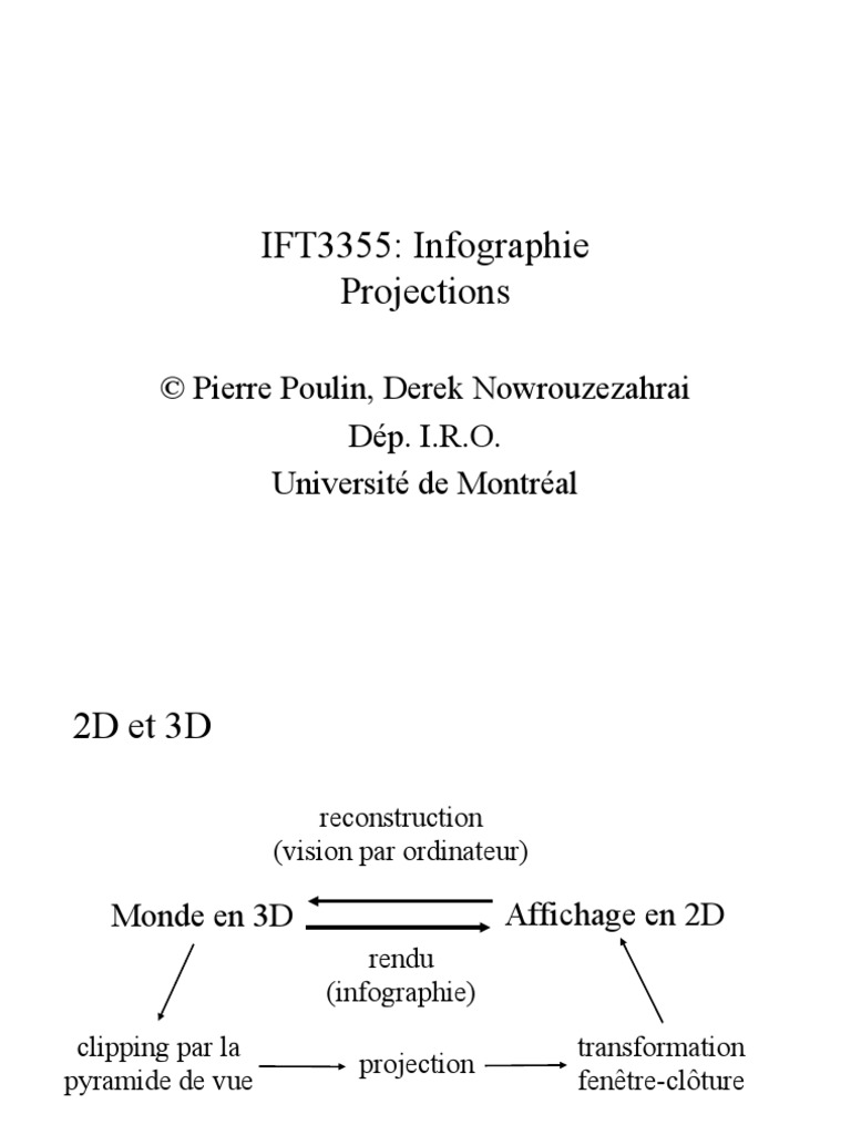 03 Projection | PDF | Infographie tridimensionnelle | Vision