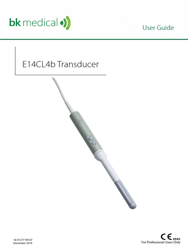 BK Medical E14cl4b Transducer Manual Original PDF Electrical