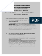 Psy101-Understanding The Self Gec104 - Understanding The Self Quarantivity Worksheet 4 A.Y. 2020-2021 2 Semester