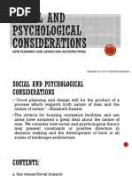 Social and Psychological Considerations