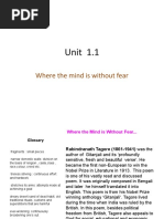 Unit 1.1: Where The Mind Is Without Fear