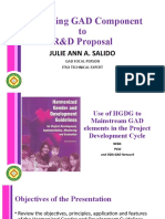 Integrating GAD Component To R&D Proposal: Julie Ann A. Salido