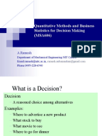 Quantitative Methods and Business Statistics For Decision Making (MSA606)