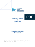 Laboratory Manual of Tensile Test