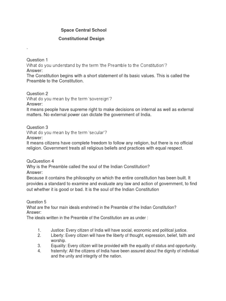 What do you mean by constitution deals