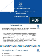 Supply Chain Management Chapter 1: The Scope and Influence of Procurement Dr. Pramod Matolia