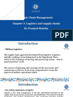 Supply Chain Management Chapter 3: Logistics and Supply Chains Dr. Pramod Matolia