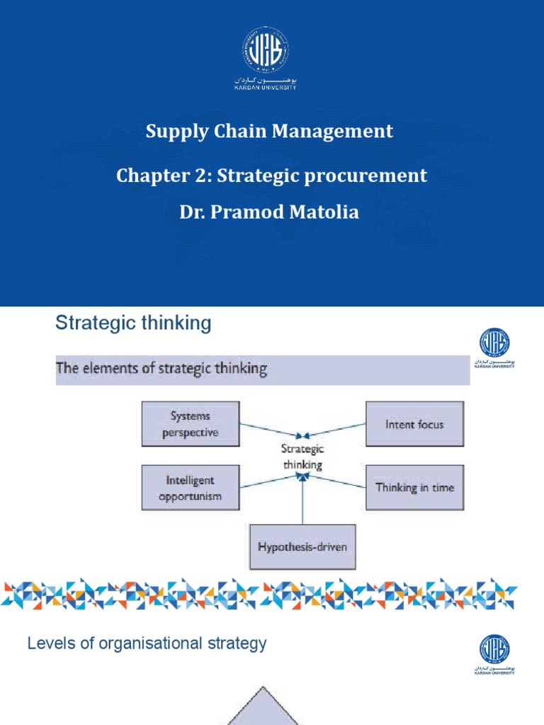 Supply Chain Management Chapter 2: Strategic Procurement Dr. Pramod ...