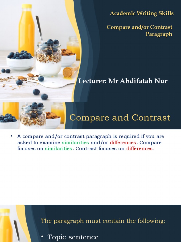 Writing Compare and Contrast Paragraphs | PDF | Plants | Foods