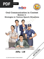 Oral Comm Module 3 Strategies in Various Speech Situations