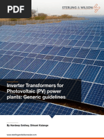 Inverter Transformers For Photovoltaic (PV) Power Plants: Generic Guidelines