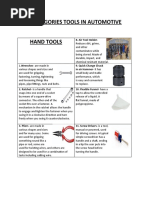Essential Automotive Hand Tools List | PDF | Screw | Nut (Hardware)