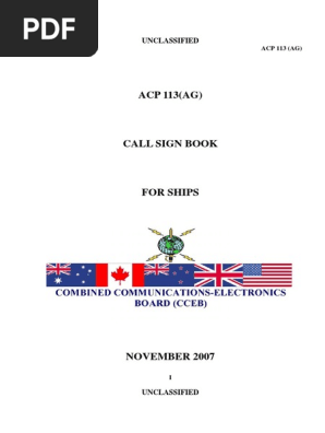 Acp113ag SHIP CALLSING 2007 | PDF | Classified Information