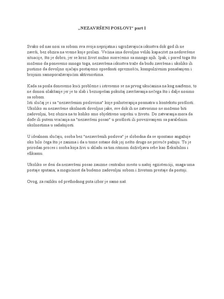 Nezavrseni Poslovi | PDF
