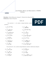 Lista 11: Universidade Federal Rural de Pernambuco - UFRPE Uacsa