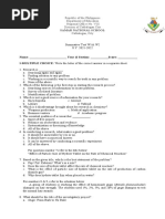 Name: - Year & Section: - Score: - I-MULTIPLE CHOICE: Write The Letter of The Correct Answer in A Separate Sheet