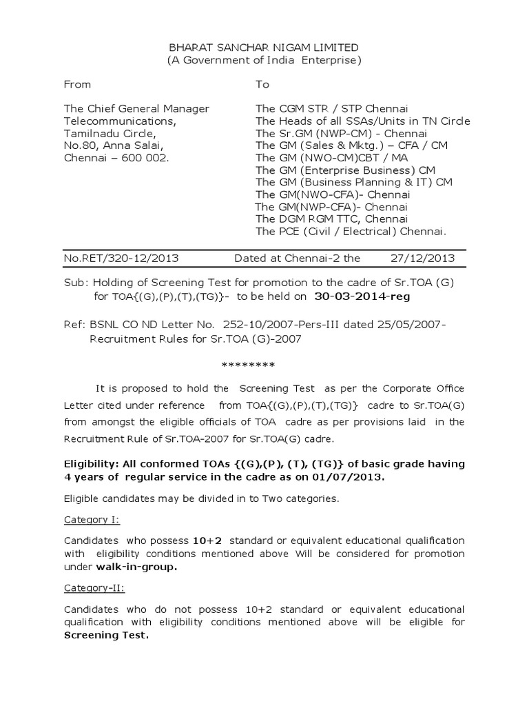 Eligibility: All Conformed Toas ( (G), (P), (T), (TG) ) of Basic Grade ...