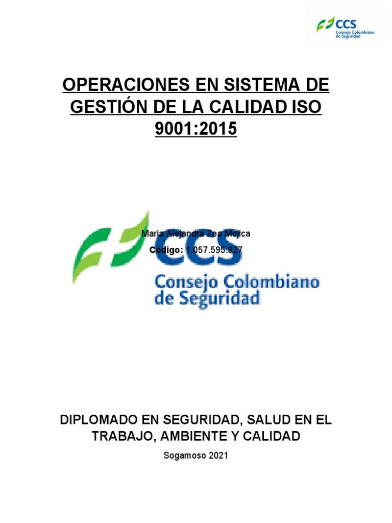 Tarea Iso 9001 | PDF | Sistema de manejo de calidad | Calidad (comercial)