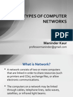 Types of Computer Networks: Maninder Kaur