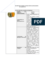 Formato de Lista de Especificaciones y Fichas Técnicas Por Grupos de Alimentos