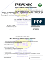 Certificado de NR 12 Claudio