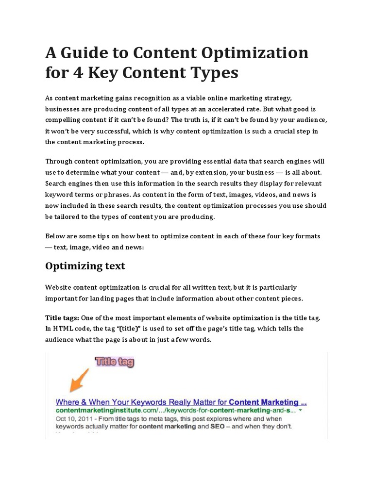 Optimizing Content for User Intent