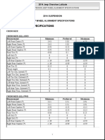 2014 Jeep Cherokee Wheel Alignment Specs