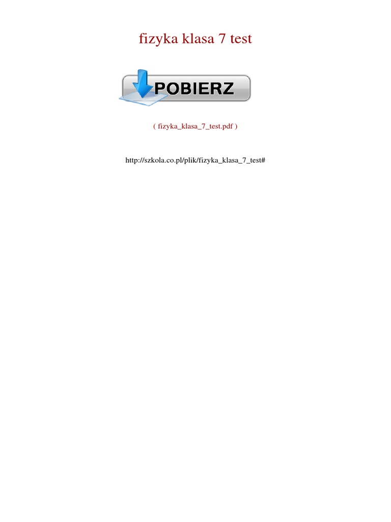 Fizyka Klasa 7 Wsip Sprawdziany Pdf