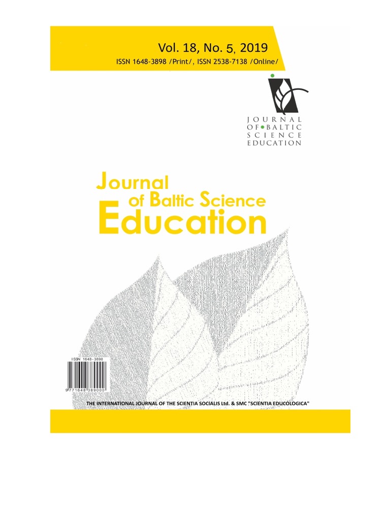 Journal of Baltic Science Education, Vol. 18, No. 5, 2019 PDF