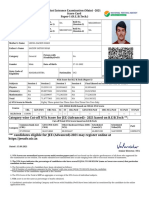 Joint Entrance Examination (Main) - 2021 Score Card Paper-1 (B.E./B.Tech.)