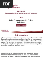 COEN 445 Communication Networks and Protocols Lab 4: Socket Programming With Python: Web Server