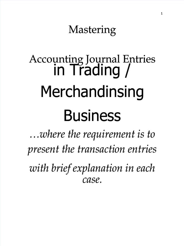 PDF Journal Entries Tradingdocx Compress | PDF | Expense | Inventory