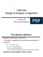 CSE-304 Design & Analysis of Algorithm: Recurrence Relation