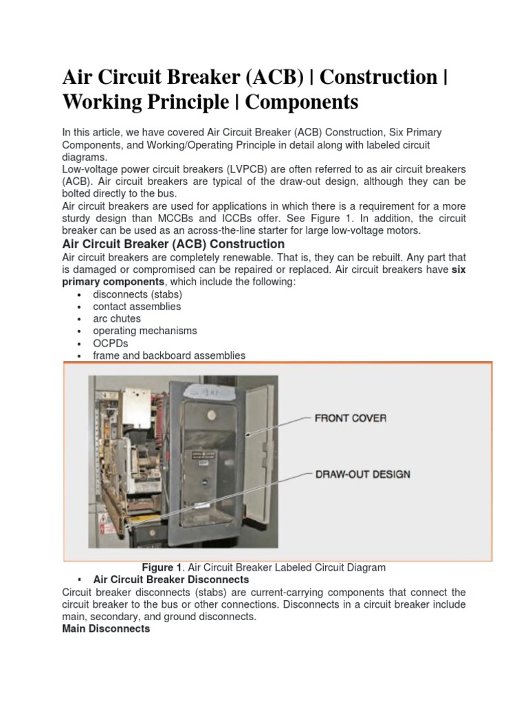 Air Circuit Breaker: Construction & Operation | PDF | Electric Arc ...