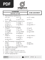 Logarithm Home Assignment BATCH-11 All: Educare Pvt. LTD