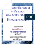 Aplicaciones Practicas de Los Programas CalARP-RMP-PSM en Los Sistemas de Amoniaco