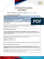 Guía de actividades y rúbrica de evaluación - Unidad 2 - Task 2 - Writing