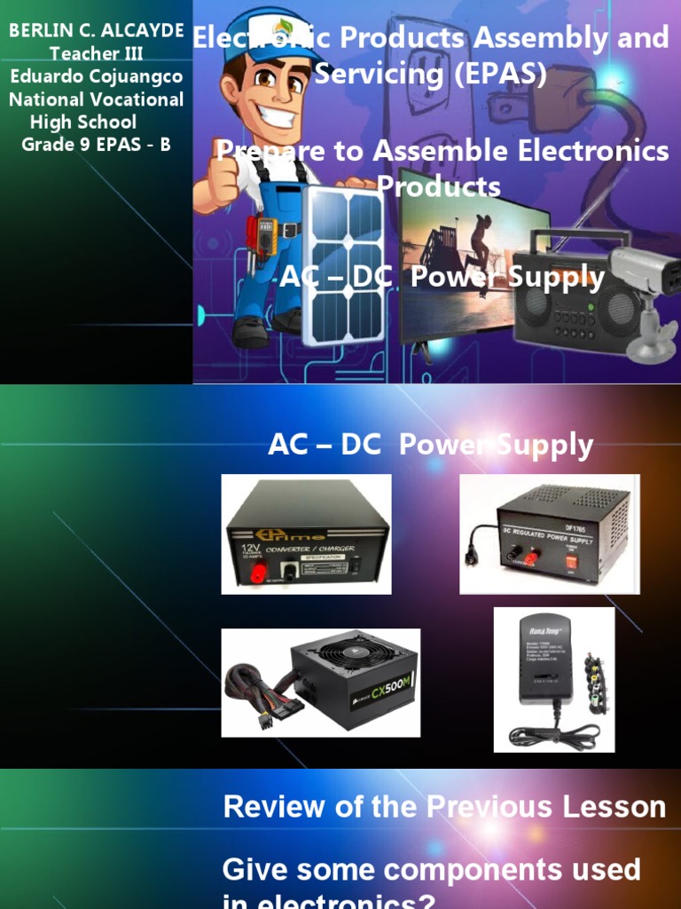 Electronic Products Assembly and Servicing (EPAS) Prepare To Assemble