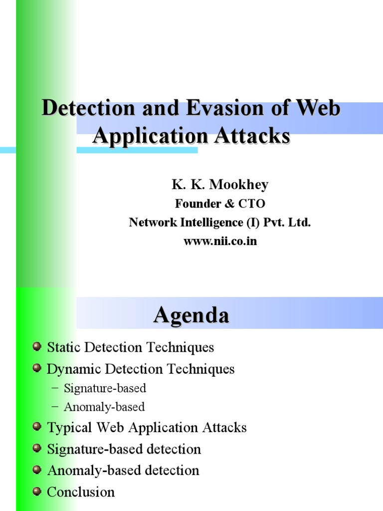 Detection and Evasion of Web Application Attacks | PDF | Internet & Web ...