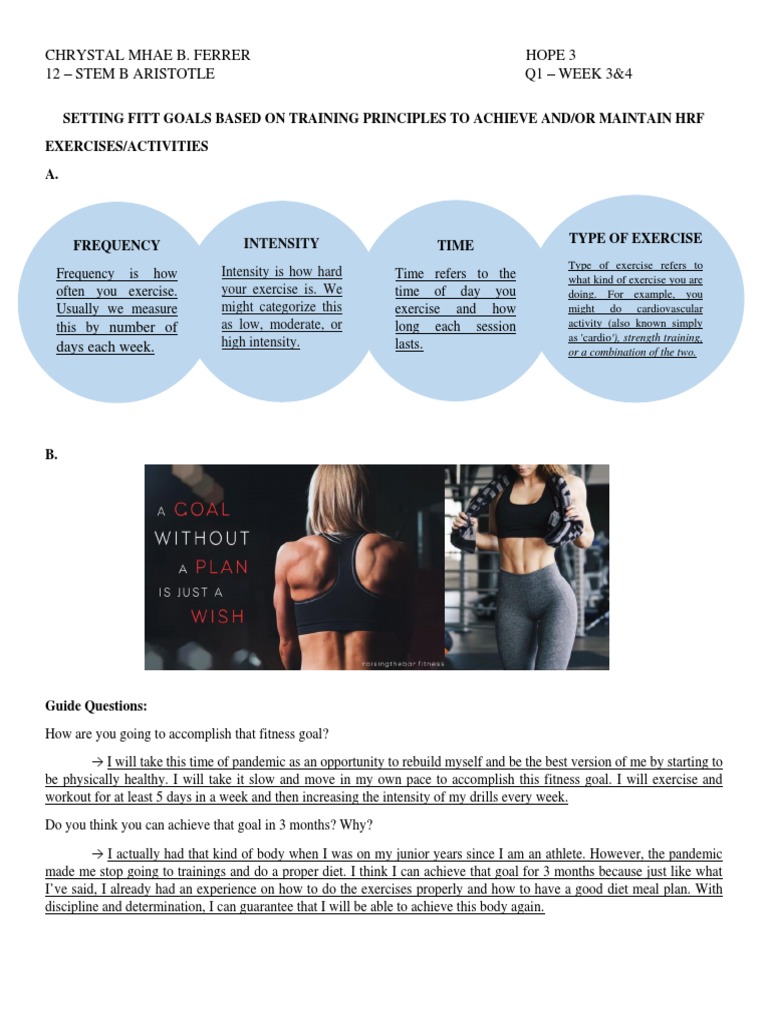 Setting FITT Goals for Fitness Success | PDF | Physical Fitness ...