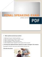 Final Speaking Exam Upper Int 2017 18