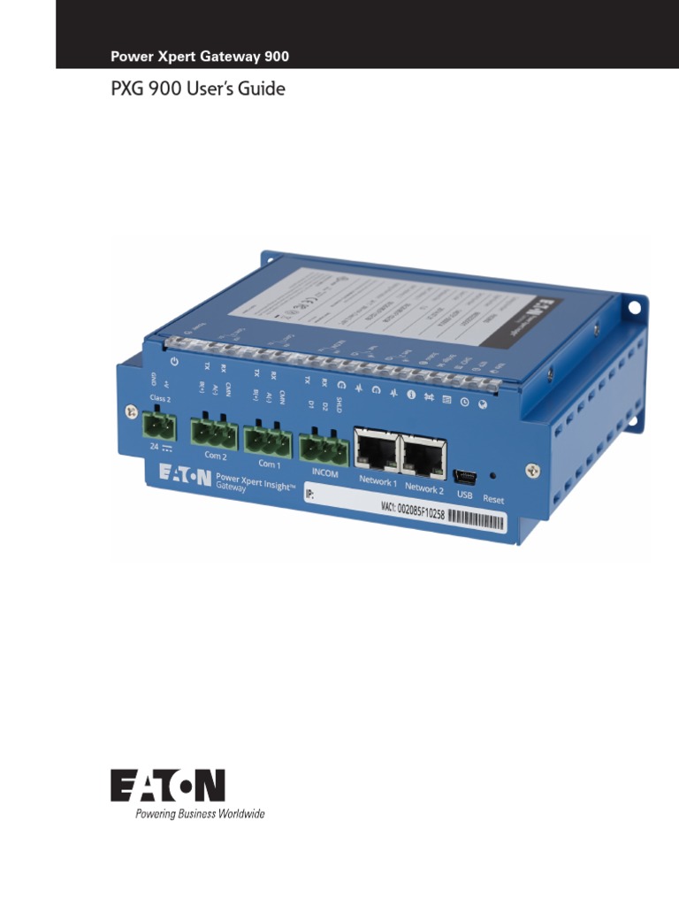 Power Xpert Gateway 900 User Manual Mn152006en PDF Computer Network