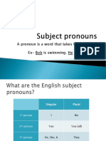 Subject Pronouns and Ser