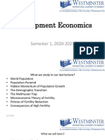 Development Economics: Semester 1, 2020-2021
