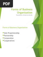 Forms of Business Organization