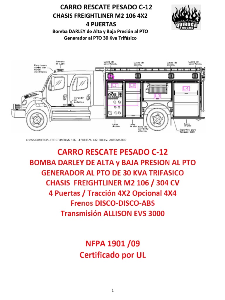 Camión de bomberos de Rack de mangueras /Vehículos especiales