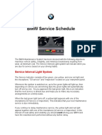 BMW Service Schedule: Service Interval Light System