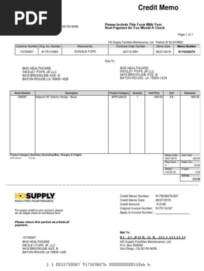 HDsupply_Credit Memo